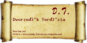 Dvorzsák Terézia névjegykártya